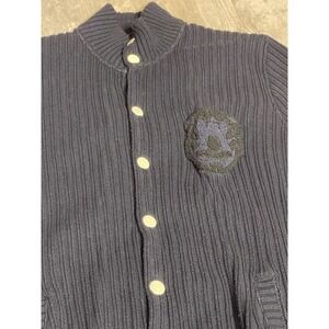 Sean John Cardigan Size L‎ Blue/red Sweater Mens Ribbed Snap Button -200